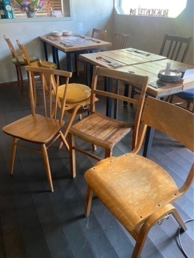 【受け渡し決定しました】木製チェアー10脚セット　カフェなどの店舗に最適