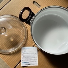 鍋 ホーロー 浅型 24cm レトロの画像