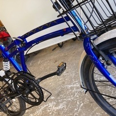 タイヤ前後新品！DOPPELGANGER M6】カゴ付き折りたたみ自転車 7段変速