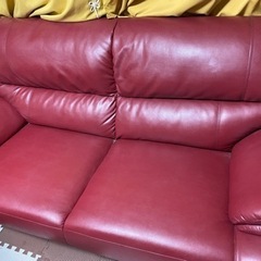 合皮張りソファ　2.5シーターの画像