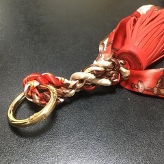 ハンドメイドリボンダッセルキーホルダー肌触りが良いシルク質感 の画像