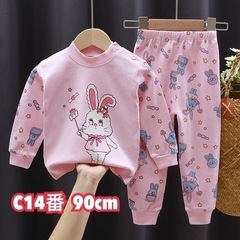 年中素材セット100%綿生地可愛い子供服パジャマ上下セットの画像