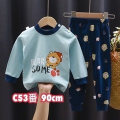 年中素材セット100%綿生地可愛い子供服パジャマ上下セットの画像