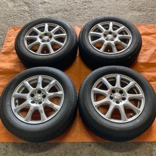 ?195/65R15 7~8分山ラジアルタイヤ&アルミセット