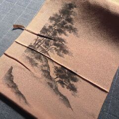 正絹反物と八掛セット　くすみピンク系　着物　反物の画像