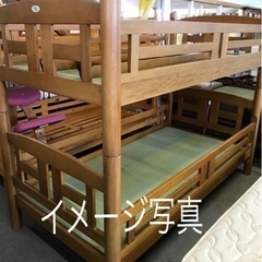 【無料】チトセ二段ベッド木製中古の画像