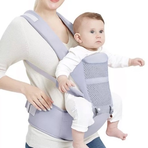【新品】夏用 ヒップ付き 抱っこ紐 グレー