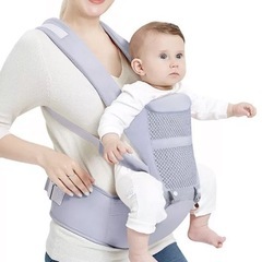 【新品】夏用 ヒップ付き 抱っこ紐 グレーの画像