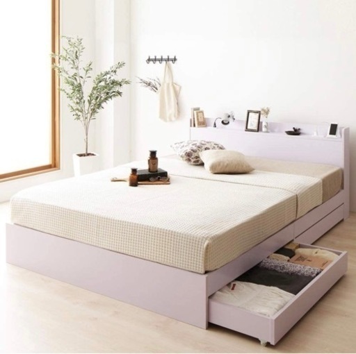 新品・未使用　収納付き・コンセント付き　シングルベッド　ベストバリュースタイル