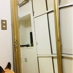 特大　ミラー　鏡　姿見　レトロ　ビンテージ　アンティーク