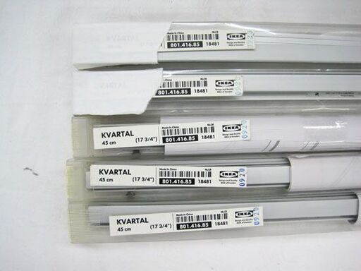 廃盤品 イケア KVARTAL 45cm パネルカーテン取り付け部品 5個セット IKEA カーテンレール 未使用３個あり 801.4
