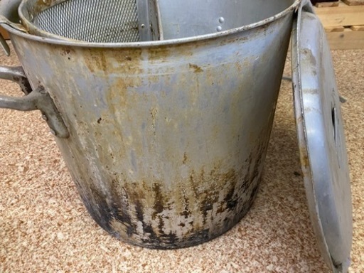 中古寸胴鍋約44cmスープ出汁とりカゴ付き