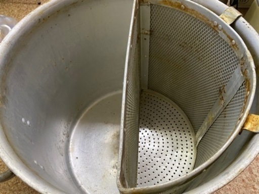 中古寸胴鍋約44cmスープ出汁とりカゴ付き