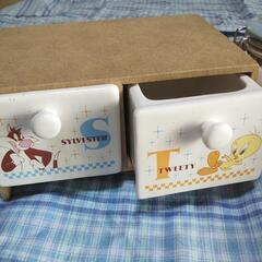 《取引中》保存ポット二個★引き出し★tweety＆sylvesterの画像