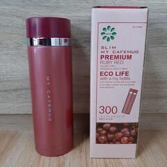 【新品】　水筒　ステンレスボトル　スリム　300ml　赤　保冷　保温