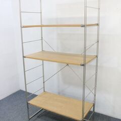 無印良品 ステンレスユニットシェルフ オーク材 棚板4枚 MUJI 収納家具 中古家具 店頭引取歓迎 R4983)