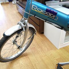 動作品 18インチ 折りたたみ 電動自転車 HONDA ラクーン コンポ 専用充電器・バッテリー付属 サーフブルーメタリック ホンダ 希少 札幌市 清田区 平岡の画像