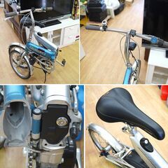 動作品 18インチ 折りたたみ 電動自転車 HONDA ラクーン コンポ 専用充電器・バッテリー付属 サーフブルーメタリック ホンダ 希少 札幌市 清田区 平岡の画像