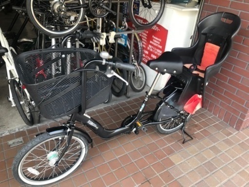 20インチ　子供乗せ付き自転車　内装３段変速　ledオートライト付　ブラック