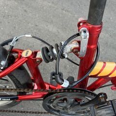 XMH 20インチ 折りたたみ自転車 レッド 6段変速 ダイヤルロック付き