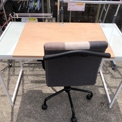 【リサイクルサービス八光　田上店　配達・設置OK】AY(エーワイ) ブリット デスク AT-730(NA)　3点セット(デスク・椅子・スタンドライト)