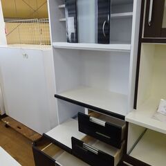 ノダ工芸　キッチンボード　90幅オープン食器棚　クリーム【愛品倶楽部柏店】の画像