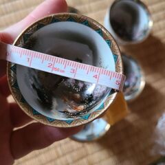 未使用　九谷焼　富士山　おちょこ　桜　5つセット　和食器　お祝い　酒器の画像