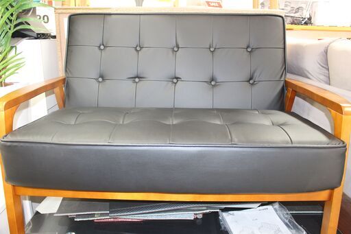 ★特別価格 美品！大幅値下げ ★NITORI ニトリ 2人掛けソファ（ルッキ NシールドKD-BK)★大田区、品川区 配送・設置無料★