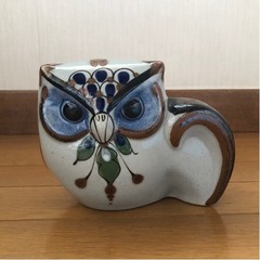 メキシコ　フクロウの置物　陶器　縁起物　幸せ