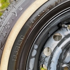 ハイエース　純正ホイール　ホワイトリボンタイヤの画像