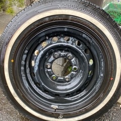 ハイエース　純正ホイール　ホワイトリボンタイヤの画像