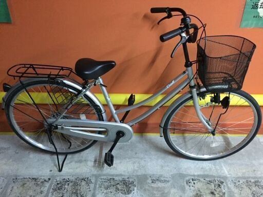 《レンタサイクル店使用　自転車整備士整備済み！》NO133 中古車　26インチ　シティサイクル　シルバー