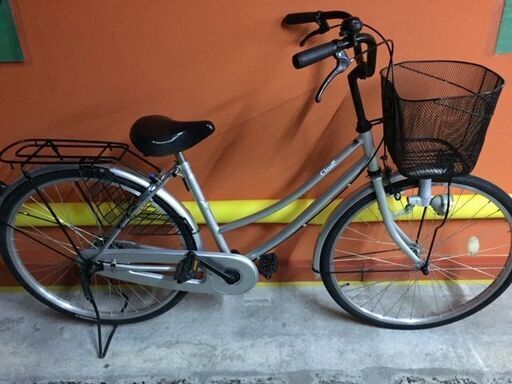 《レンタサイクル店使用　自転車整備士整備済み！》NO134 中古車　26インチ　シティサイクル　シルバー