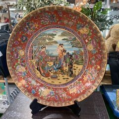 金彩 飾り大皿 直径63cm 飾り皿 現状品 有田焼？ 九谷焼？ 古伊万里風【愛品倶楽部柏店】の画像