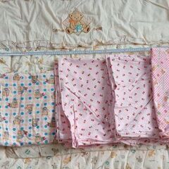 値下げ★ベビー布団と布団カバー★まとめて★中古★生地としてもの画像