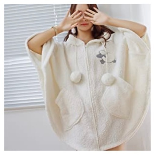 WULFUL ルームウェア マントレディース もこもこ かわいい 着る毛布