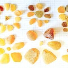 潮騒シーグラス（オレンジ色系 45点 AB～特Ａランク）