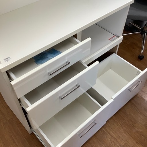 ★ジモティ割あり★ NITORI レンジボード ホワイト H180.5×D40×W79 クリーニング済み HJ2354 ニトリ（NITORI） 見た目すっきり 板戸レンジボード (幅119.5cm WW