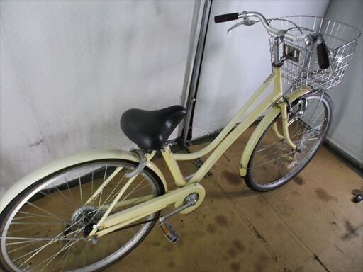 B897★7500円★ 整備済み　中古自転車 シティサイクル　アイボリー【26インチ 】