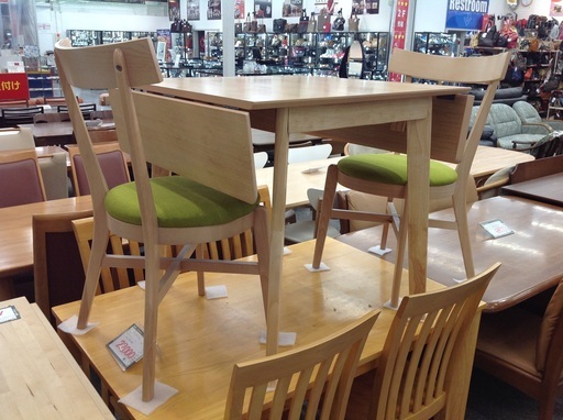 ドウシシャ ナチュラル 木製 伸長式 ダイニング3点セット【9650053】