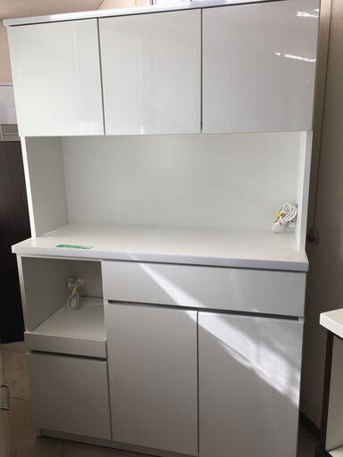 大川家具 土井インテリヤ キッチンボード 食器棚 キッチン収納 すきま収納 オープンボード 幅115cm 高さ181cm 奥行き45cm おしゃれ ホワイト 日本製 堺市 石津