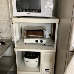 家電棚・ライスチェスト付き・スライドテーブル大小付き