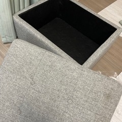スツール 収納 オットマン グレー