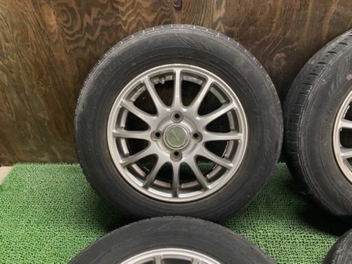 No.604 145/80R 13×4.0J +42 4H-100 ダンロップ タイヤホイール 4本セット ライフ ムーヴ 等 軽自動