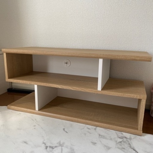 美品 小型テレビボード 木目調 テレビラック
