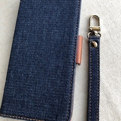 シンプルスマホ携帯カバーデニム手帳型の画像