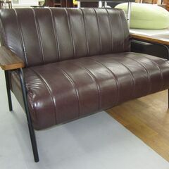 バン】2人用合皮ソファ(Nシールド ステイン2KD DBR) ニトリ 2人用合皮