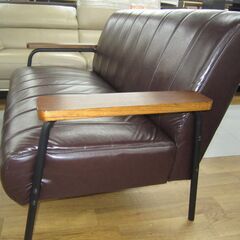 【バン】2人用合皮ソファ(Nシールド ステイン2KD DBR) ニトリ 傷・汚れに強い合成皮革 2人用ソファ(Nシールド ステイン2KD DBR)