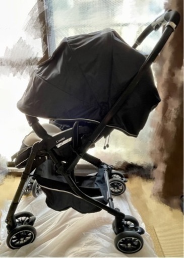 【引取限定】良品★ベビーカー　コンビCWLメチャカルハンディオート4キャスプラスエッグショックHF