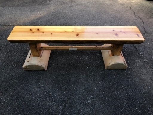 刑務所作業品　木製ベンチ